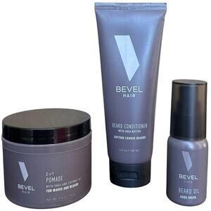 Bevel Hair Beard Care Set – Pomade, Conditioner & Oil for Men – New
